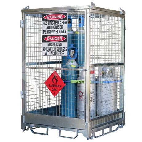 Gas Cylinder Cages for Use with Cranes - 1800 Craneable Gas Cylinder Cage - Containit Solutions