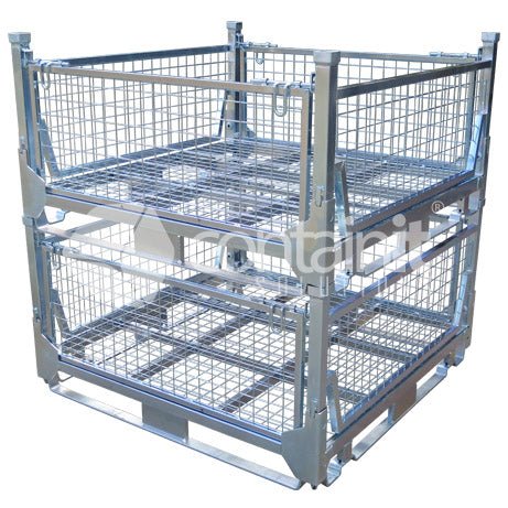 Half Height Collapsible Mesh Storage Cage - Containit Solutions