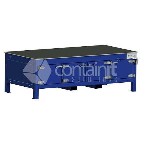 2.3m 5000kg Heavy Duty Workbench - 2.3m Workbench with Lockable Doors - Containit Solutions