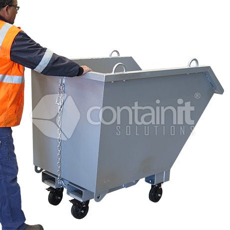 Self Tipping Waste Bin with Castors - 950L - Containit Solutions