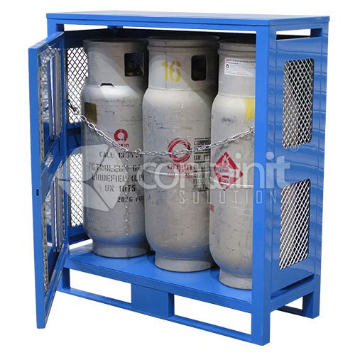 Premium Bottle & 18kg LPG Gas Cylinder Storage Cage - 8 x 18kg Gas Bottle Store - Containit Solutions