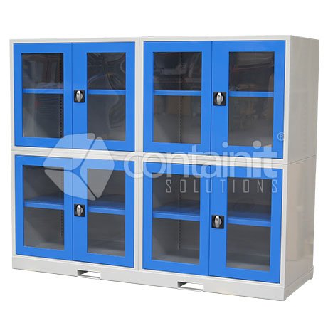 Storeman Heavy Duty Locker Station with Clear Doors - Containit Solutions