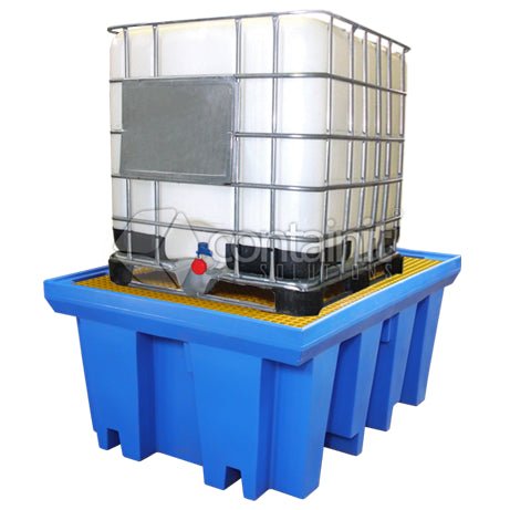 Poly 1 x 1000L IBC Bund Pallet - 1150L - Containit Solutions