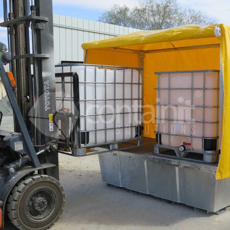 Galvanized 2 x 1000L IBC Bund Pallet - 1250L - Containit Solutions