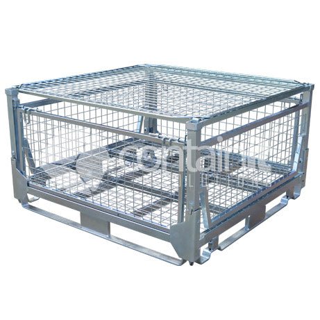 Half Height Collapsible Mesh Storage Cage - Containit Solutions