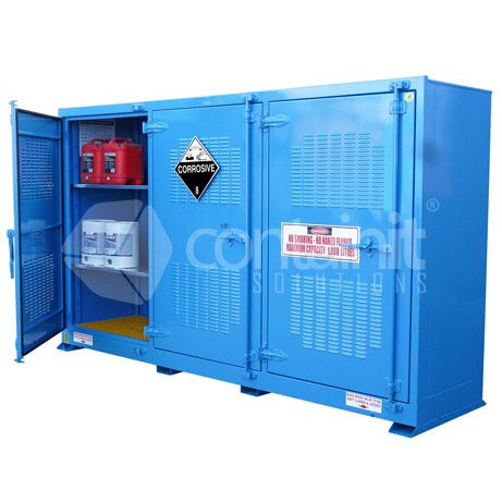 Outdoor Storage for Small Class 8 Drums - 250L Class 8 Small Drum Store - Containit Solutions