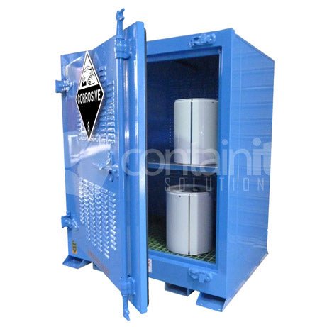 Outdoor Storage for Small Class 8 Drums - 250L Class 8 Small Drum Store - Containit Solutions