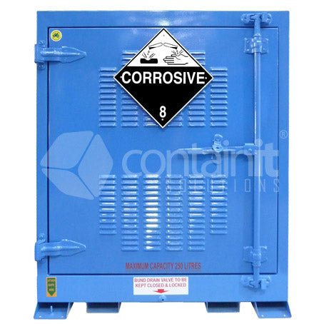 Outdoor Storage for Small Class 8 Drums - 250L Class 8 Small Drum Store - Containit Solutions