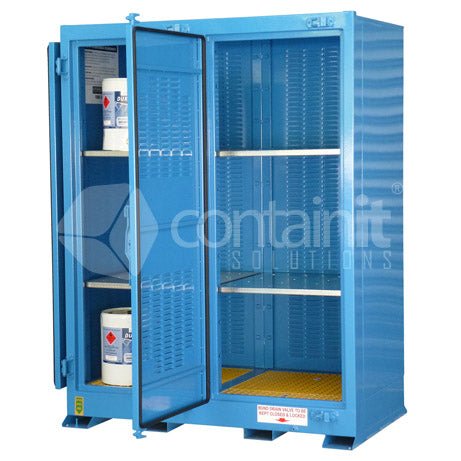Outdoor Storage for Small Class 8 Drums - 250L Class 8 Small Drum Store - Containit Solutions