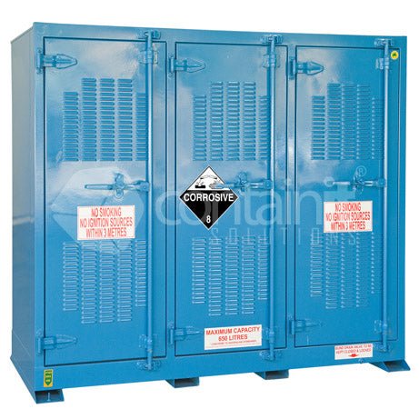 Outdoor Storage for Small Class 8 Drums - 650L Class 8 Small Drum Store - Containit Solutions