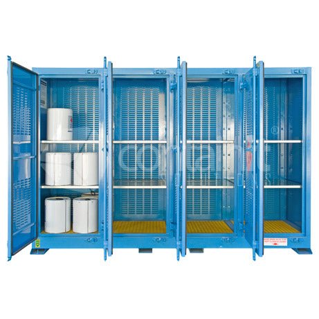 Outdoor Storage for Small Class 8 Drums - 250L Class 8 Small Drum Store - Containit Solutions