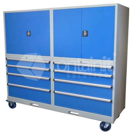 2020 Series Storeman® Workstation Cabinets with Metal Doors - 8 Drawer - Containit Solutions