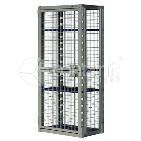 Heavy Duty Modular Mesh Locker Series - 2 Door Locker (Includes 2 Shelves) - Containit Solutions