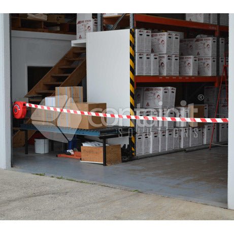 Heavy Duty Retractable Safety Barrier - 15m - Containit Solutions