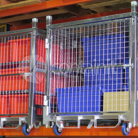 1360 Logistics & Storage Cage with Single Point Castor Lock - Containit Solutions