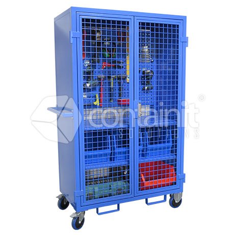Maintenance & Service Trolley - 4 Shelves + Base Level - Containit Solutions
