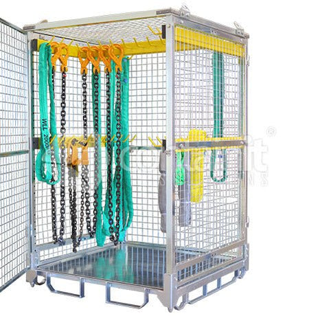 Storage Cage with Rigging Storage Bars - Craneable Cage with Rigging Storage Bars - Containit Solutions