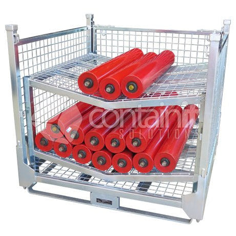Storage Cages with V Rack - Full Height Cage with 2 x V Racks - Containit Solutions