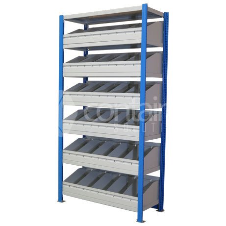 Storeman® Easy Rack Nut and Bolt Storage Shelving - Starter Bay – Bolt Rack with 30 Compartments - Containit Solutions