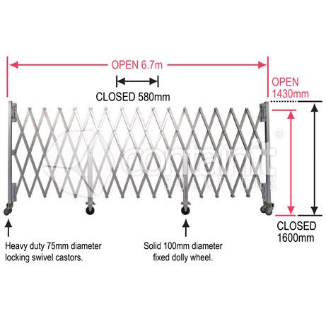 Large Portable Expandable Barrier - Large Portable Expandable Barrier - Containit Solutions