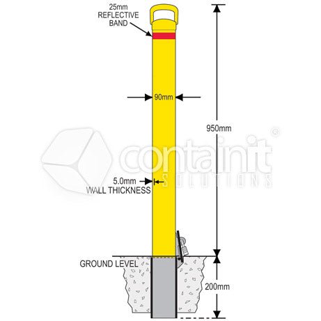 Removable In Ground Bollards - Security Padlock - Suits Removable in Ground Bollards - Containit Solutions