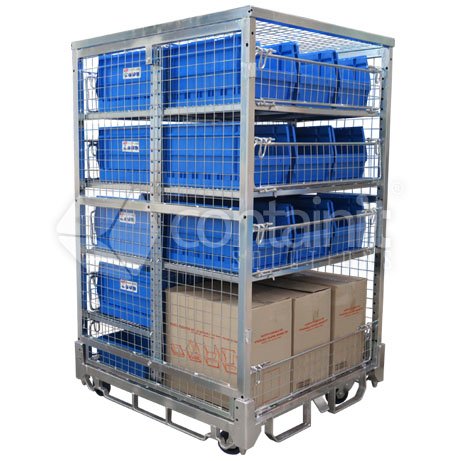 1800 Logistics & Storage Cage with Centre Dividing Panel - Containit Solutions