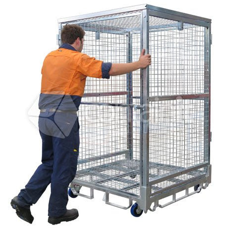 1870 Logistics & Storage Cage with Single Point Castor Lock - Containit Solutions