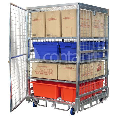 1870 Logistics & Storage Cage with Single Point Castor Lock - Containit Solutions