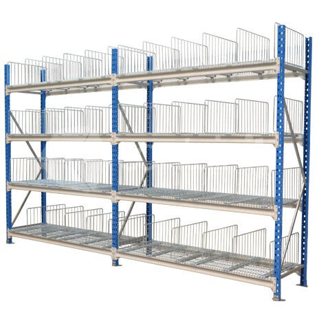 2400mm Long Storeman® Longspan Shelving with Mesh Decks - 400mm Deep Starter Bay (inc. 4 shelves) - Containit Solutions