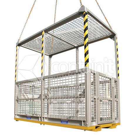 Personnel Lifting Cages - 6 person personnel lifting cage with roof - Containit Solutions