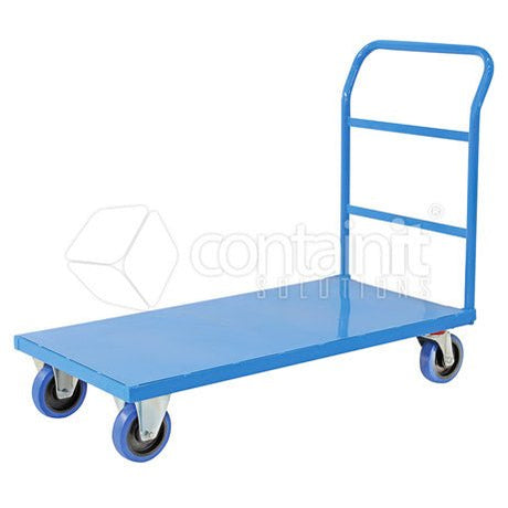 Large Steel Platform Trolley - 1 Handle Platform Trolley - Containit Solutions