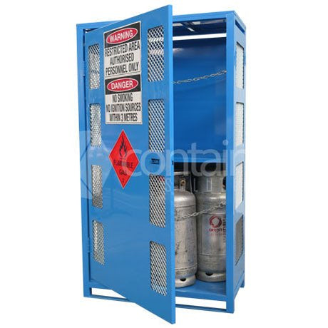 Premium Bottle & 18kg LPG Gas Cylinder Storage Cage - 3 X 18kg Gas Bottle Store - Forklift - Containit Solutions