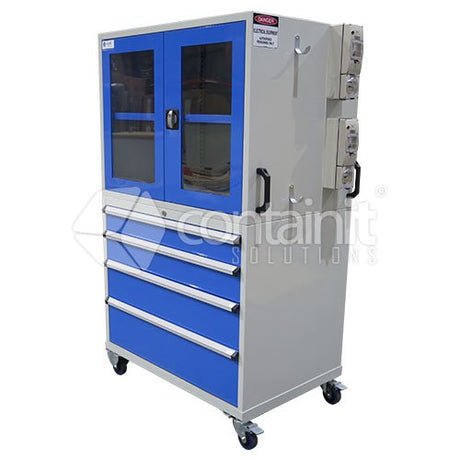 Tool Storage Trolley with Charging Points - Containit Solutions
