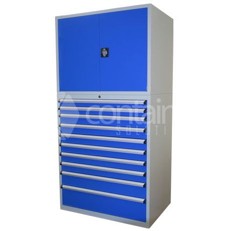 2000mm Series Metal Door Storeman® High Density Cabinets - 10 Drawer Cabinet - Containit Solutions