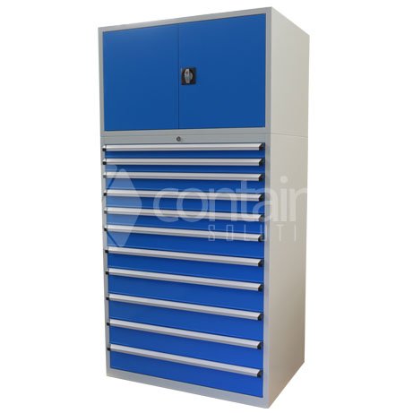 2000mm Series Metal Door Storeman® High Density Cabinets - 11 Drawer Cabinet - Containit Solutions
