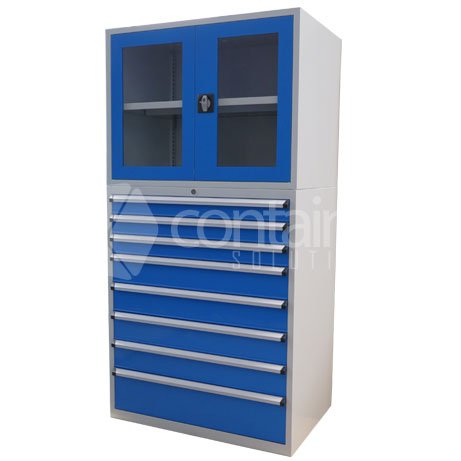 2000mm Series Clear Door Storeman® High Density Cabinets - 8 Drawer Cabinet - Type 1 - Containit Solutions