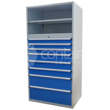 2000mm Series Open Top Storeman® High Density Cabinets - 8 Drawer Cabinet - Type 2 - Containit Solutions