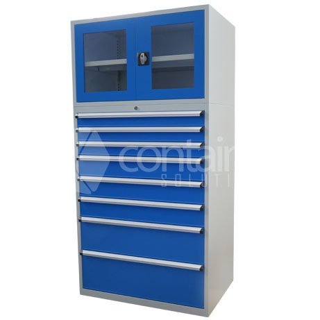 2000mm Series Clear Door Storeman® High Density Cabinets - 8 Drawer Cabinet - Type 2 - Containit Solutions