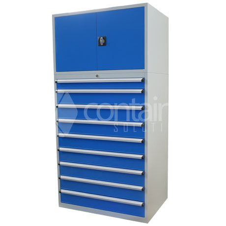 2000mm Series Metal Door Storeman® High Density Cabinets - 9 Drawer Cabinet - Containit Solutions