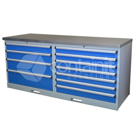Storeman® Workstation Stainless Steel Bench Range - 4 & 7 Drawer Cabinet - Containit Solutions