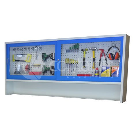 Clear Sliding door cabinet for 2020mmW workstations - Containit Solutions