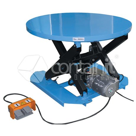 2000kg Capacity Rotating Electric Lift Table - Containit Solutions