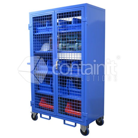 Maintenance & Service Trolley - 4 Shelves + Base Level - Containit Solutions