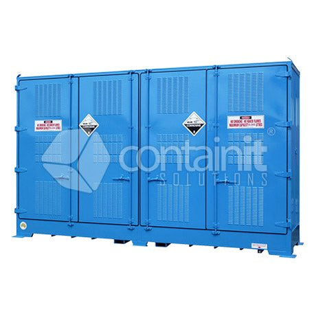 Outdoor Dangerous Goods Store for Class 8 IBC’s - 8 IBC Store - Containit Solutions