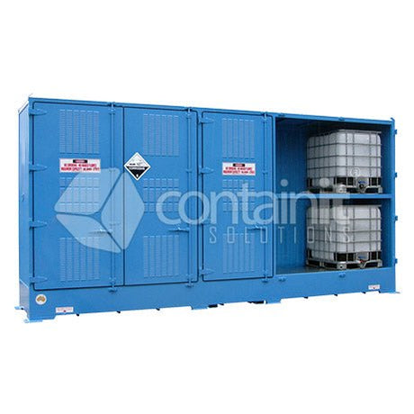 Outdoor Dangerous Goods Store for Class 8 IBC’s - 10 IBC Store - Containit Solutions