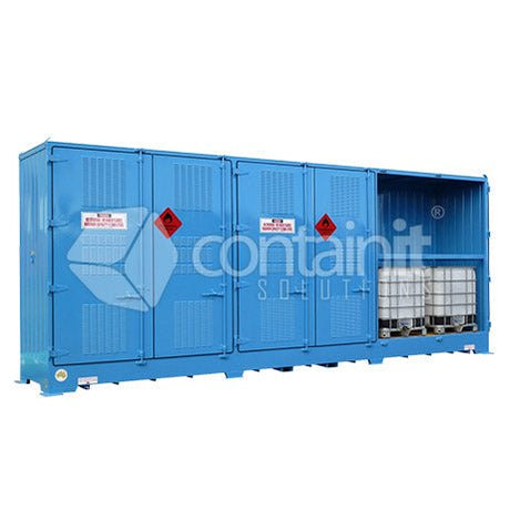 Outdoor Dangerous Goods Store For Class 3 IBC - 12 IBC Store - Containit Solutions