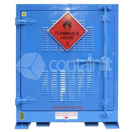 Outdoor Dangerous Goods Stores for Small Class 3 Drums - 250L Class 3 Small Drum Store - Containit Solutions