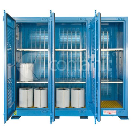 Outdoor Storage for Small Class 8 Drums - 250L Class 8 Small Drum Store - Containit Solutions