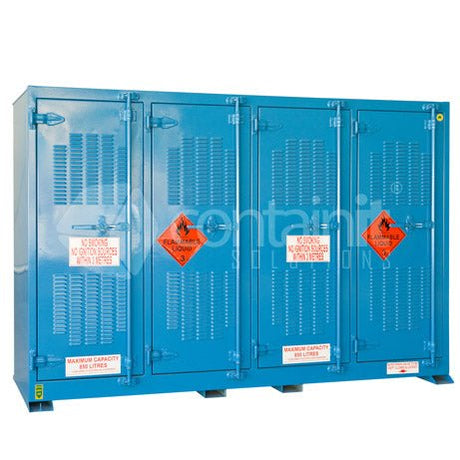 Outdoor Dangerous Goods Stores for Small Class 3 Drums - 850L Class 3 Small Drum Store - Containit Solutions