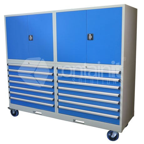 2020 Series Storeman® Workstation Cabinets with Metal Doors - 14 Drawer - Containit Solutions